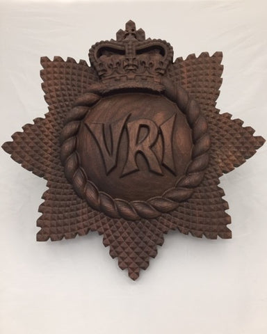 RCR Cap Badge Wall design 8" Walnut